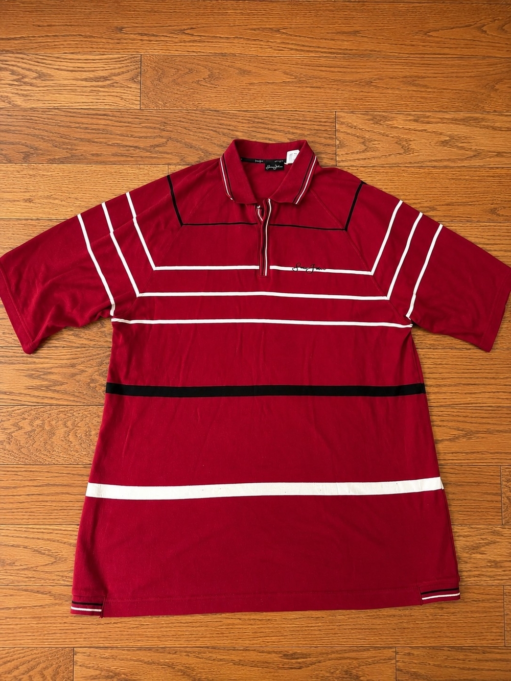 Sean John Men’s XXXL Red Striped Polo Shirt Short Sleeve Y2K Streetwear